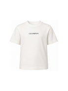 T-shirt per bambino C.P. Company Kids bianca con logo sul davanti CMM00ULAA17 10135 C.P.COMPANY KIDS 