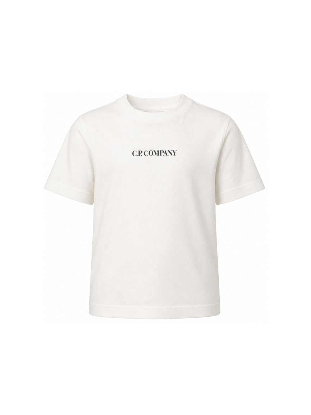 T-shirt per bambino C.P. Company Kids bianca con logo sul davanti CMM00ULAA17 10135 C.P.COMPANY KIDS 