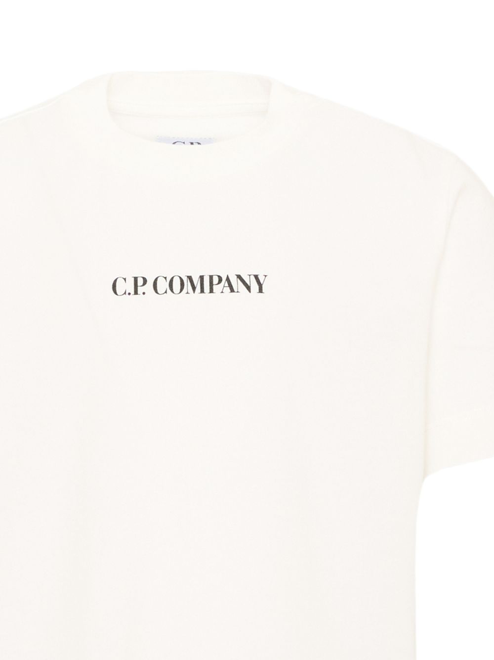 T-shirt per bambino C.P. Company Kids bianca con logo sul davanti CMM00ULAA17 10135 C.P.COMPANY KIDS 