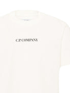 T-shirt per bambino C.P. Company Kids bianca con logo sul davanti CMM00ULAA17 10135 C.P.COMPANY KIDS 