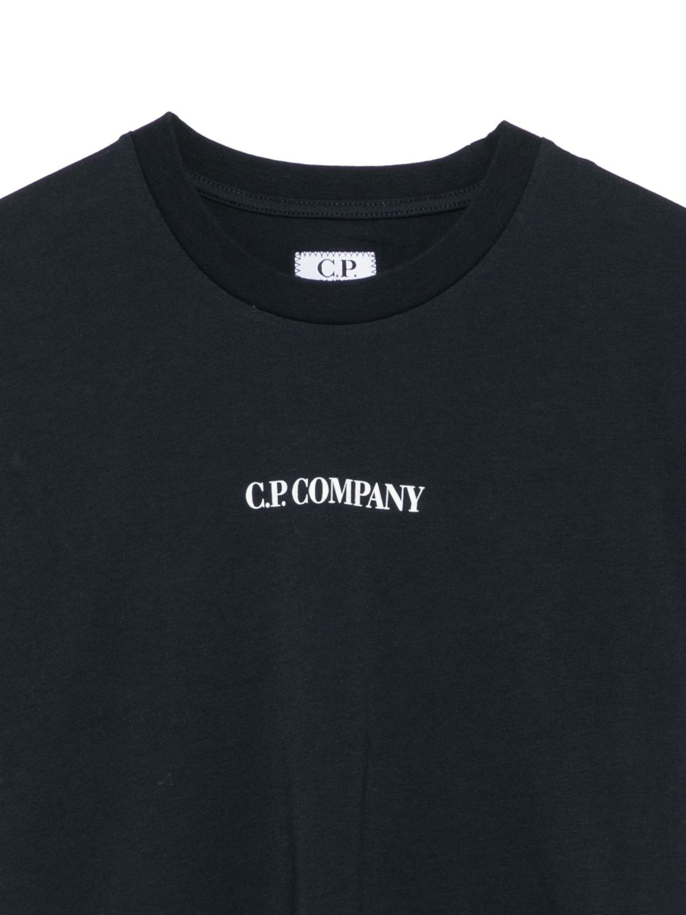 T-shirt per bambino C.P. Company Kids blu con logo stampato sul davanti CMM00ULAA17 41150 C.P.COMPANY KIDS 