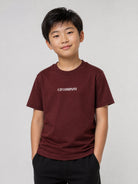 T-shirt per bambino C.P Company Kids bordeaux a maniche corte CMM00ULAA17 51686 C.P.COMPANY KIDS 