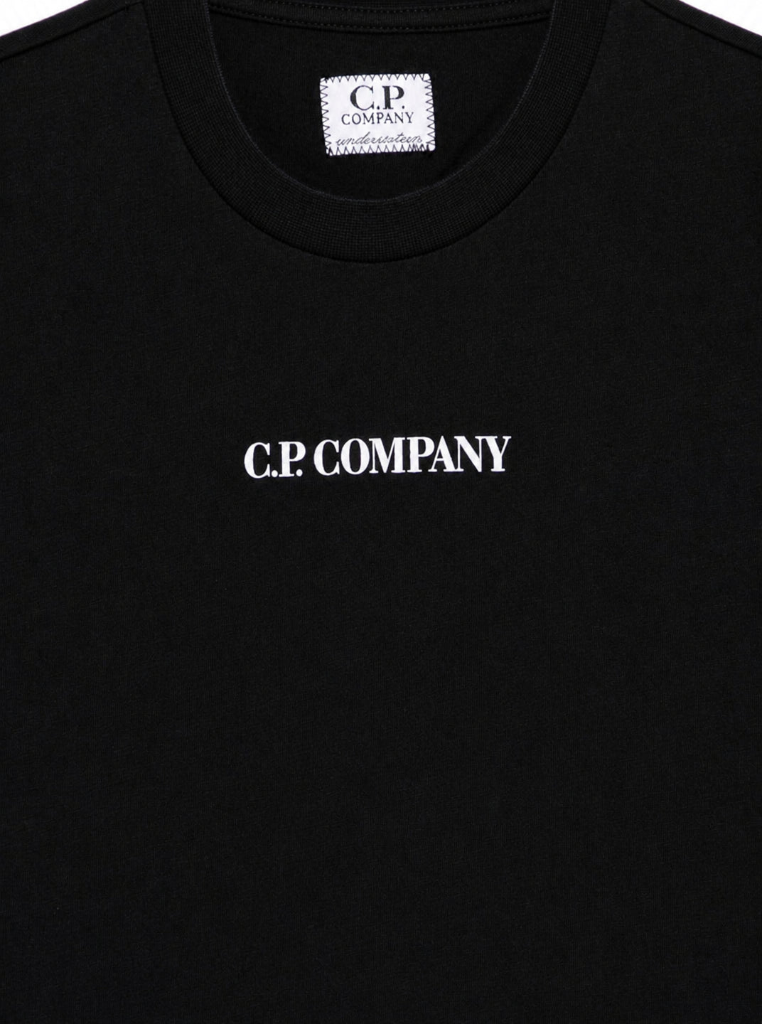 T-shirt per bambino C.P. Company Kids nera con logo sul davanti CMM00ULAA17 60100 C.P.COMPANY KIDS 