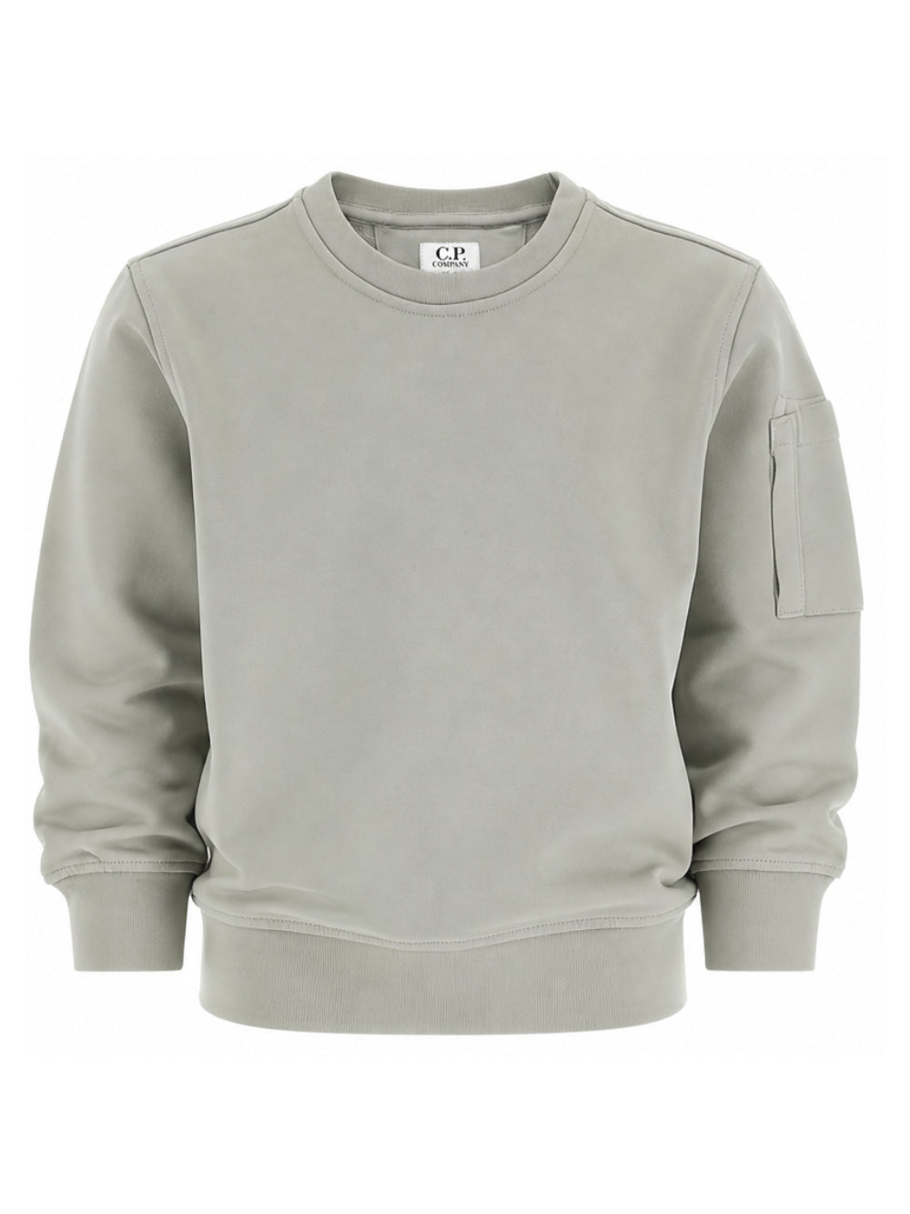Felpa per bambino C.P. Company Kids grigia con applicazione sulla manica COF00XLCA76 61820 C.P.COMPANY KIDS 