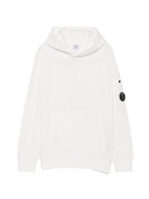 Felpa per bambino C.P.Company bianca con cappuccio COF00YLCA76 10135 C.P.COMPANY KIDS 