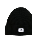 Berretto per bambino C.P. Company Kids nero con applicazione logo CPX009LHE71 60100 C.P.COMPANY KIDS 