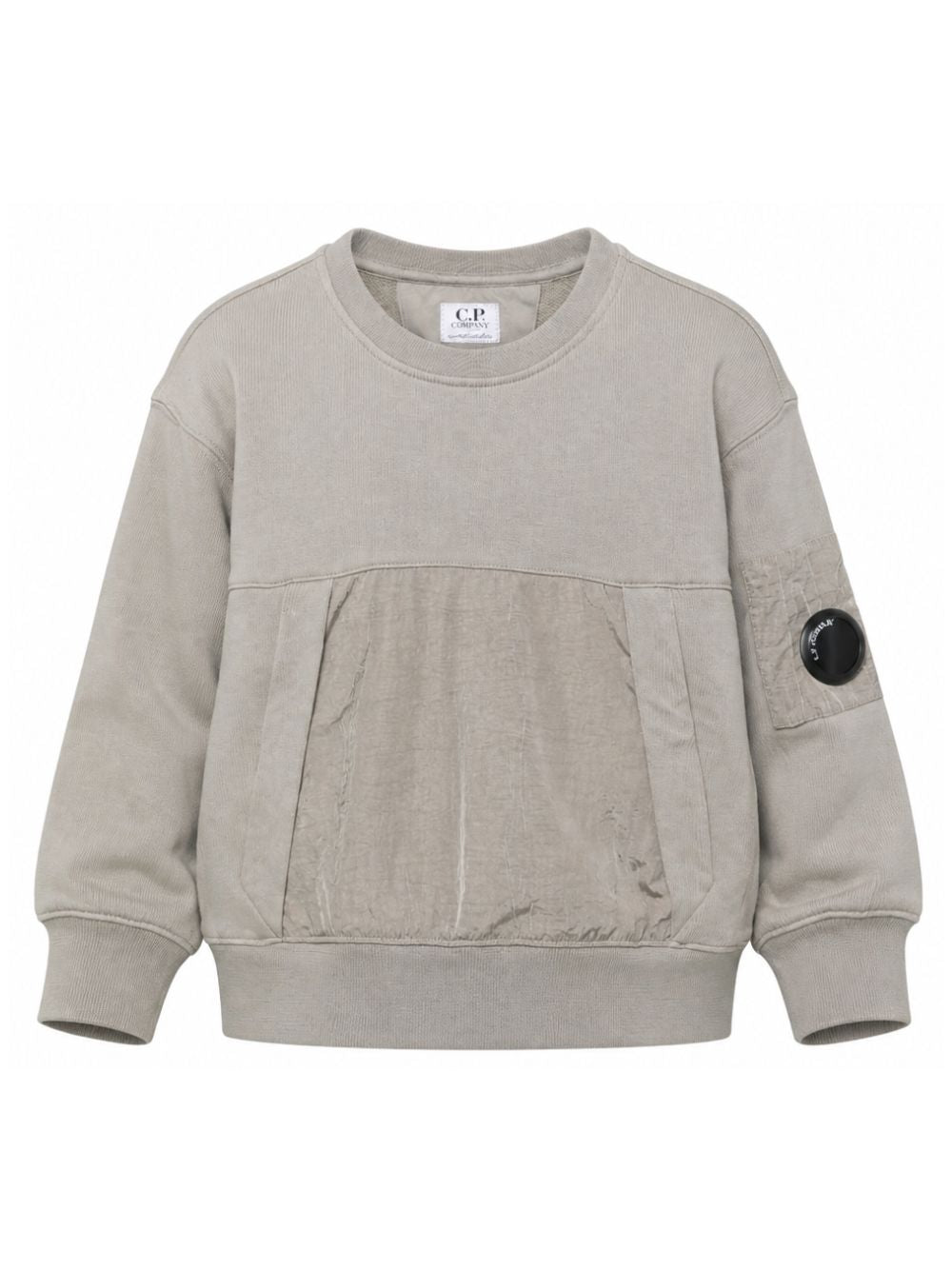 Felpa per bambino C.P. Company Kids grigio con tasca con zip sulla manica CUF023LCA76 60503 C.P.COMPANY KIDS 