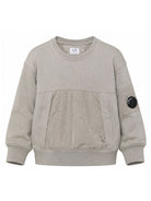 Felpa per bambino C.P. Company Kids grigio con tasca con zip sulla manica CUF023LCA76 60503 C.P.COMPANY KIDS 