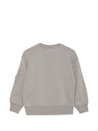Felpa per bambino C.P. Company Kids grigio con tasca con zip sulla manica CUF023LCA76 60503 C.P.COMPANY KIDS 