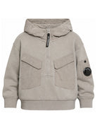 Felpa per bambino C.P. Company Kids grigia con cappuccio CUF025LCA76 60503 C.P.COMPANY KIDS 