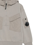 Felpa per bambino C.P. Company Kids grigia con cappuccio CUF025LCA76 60503 C.P.COMPANY KIDS 
