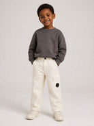 Pantaloni per bambino C.P. Company Kids beige con vita elasticizzata CUP01JLVC00 10024 C.P.COMPANY KIDS 