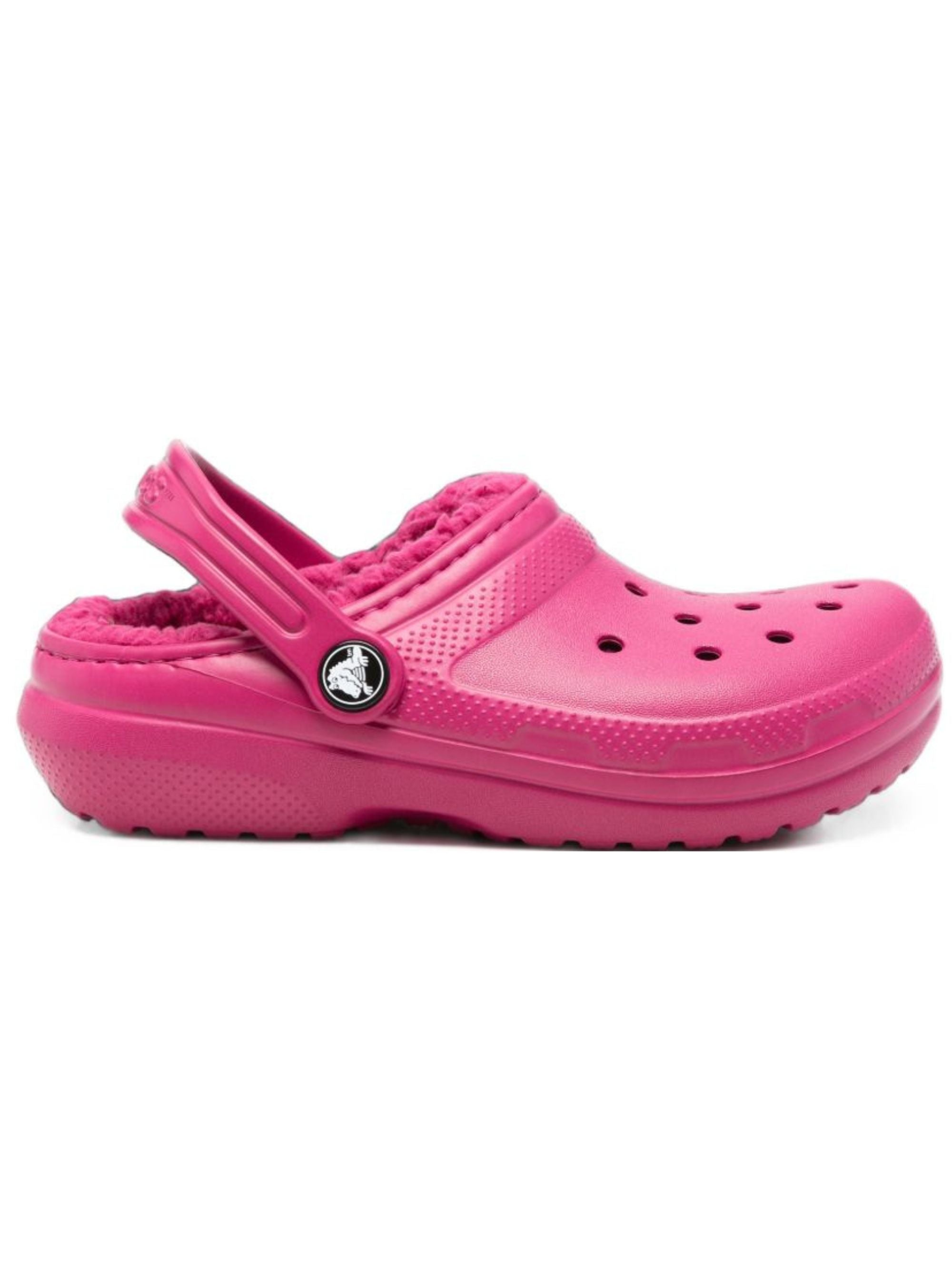 Ciabatte per bambina Crocs Kids fucsia con fodera in pile 207010 ROPK CROCS KIDS 