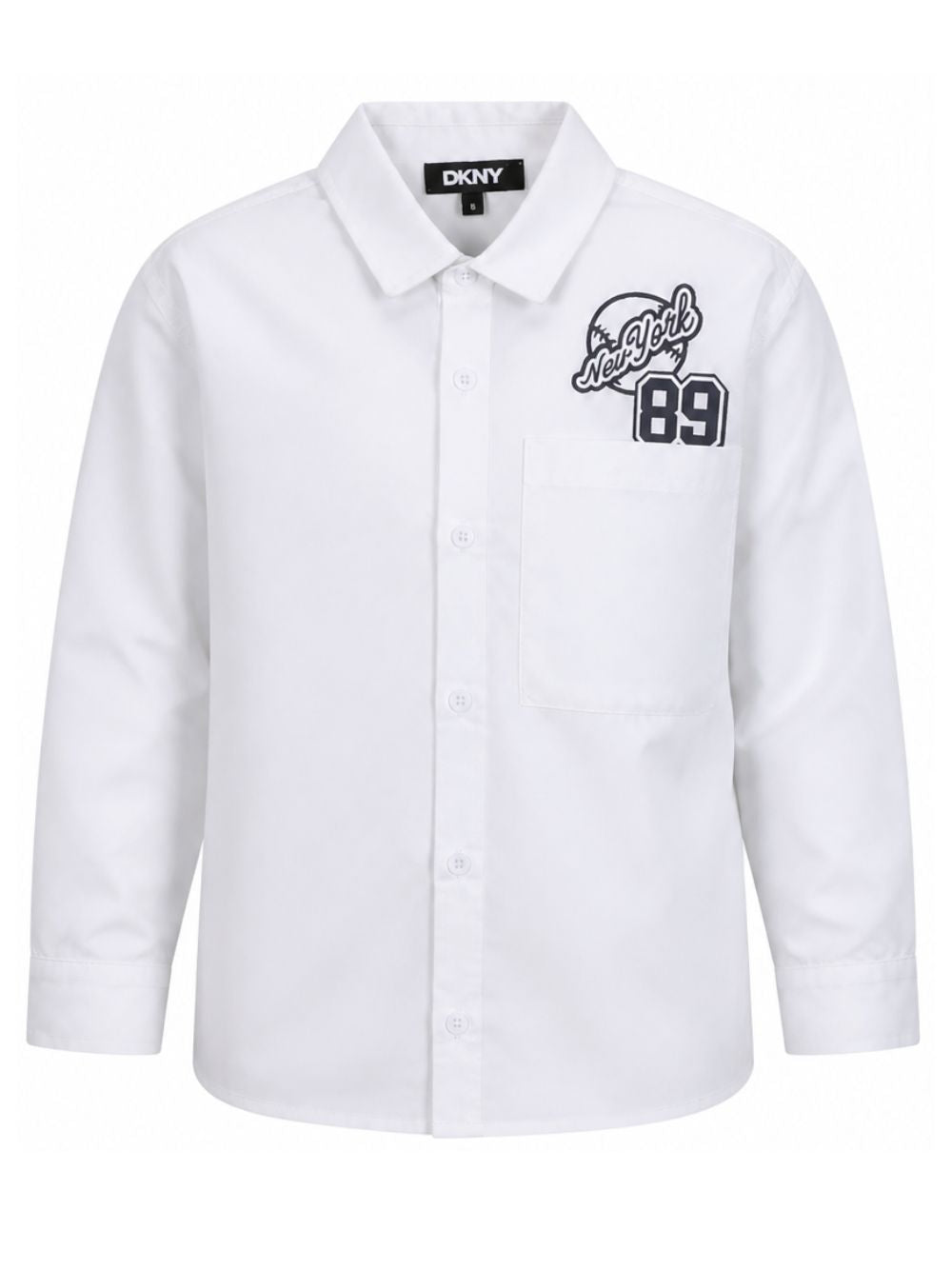 Camicia per bambino DKNY Kids bianca con stampa logo sul retro D62719 10P DKNY KIDS 
