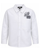 Camicia per bambino DKNY Kids bianca con stampa logo sul retro D62719 10P DKNY KIDS 