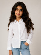 Camicia per bambina Dkny Kids bianca con decorazione D62782 10P DKNY KIDS 
