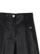 Pantaloni per bambina DKNY Kids neri con finitura in pelle sintetica D62787 09B DKNY KIDS 
