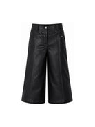 Pantaloni per bambina DKNY Kids neri con finitura in pelle sintetica D62787 09B DKNY KIDS 