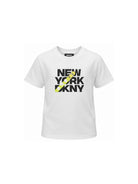 T-shirt per bambino DKNY Kids bianca con logo sul davanti D62873 10P DKNY KIDS 