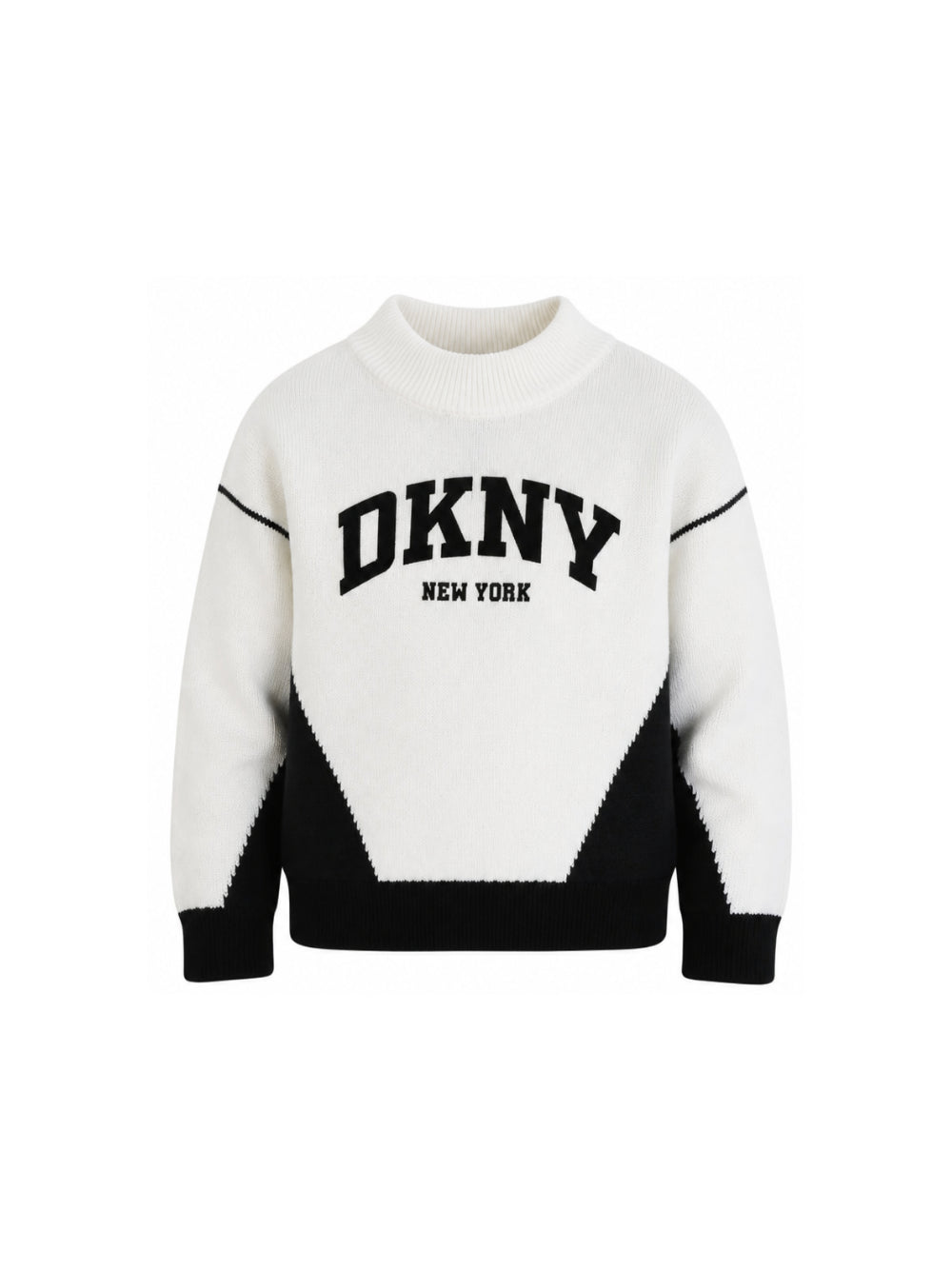 Maglione per bambina DKNY Kids bianco con logo sul davanti D62897 N50 DKNY KIDS 
