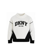 Maglione per bambina DKNY Kids bianco con logo sul davanti D62897 N50 DKNY KIDS 