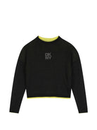 Maglione per bambina DKNY Kids verde con design reversibile D62898 T90 DKNY KIDS 