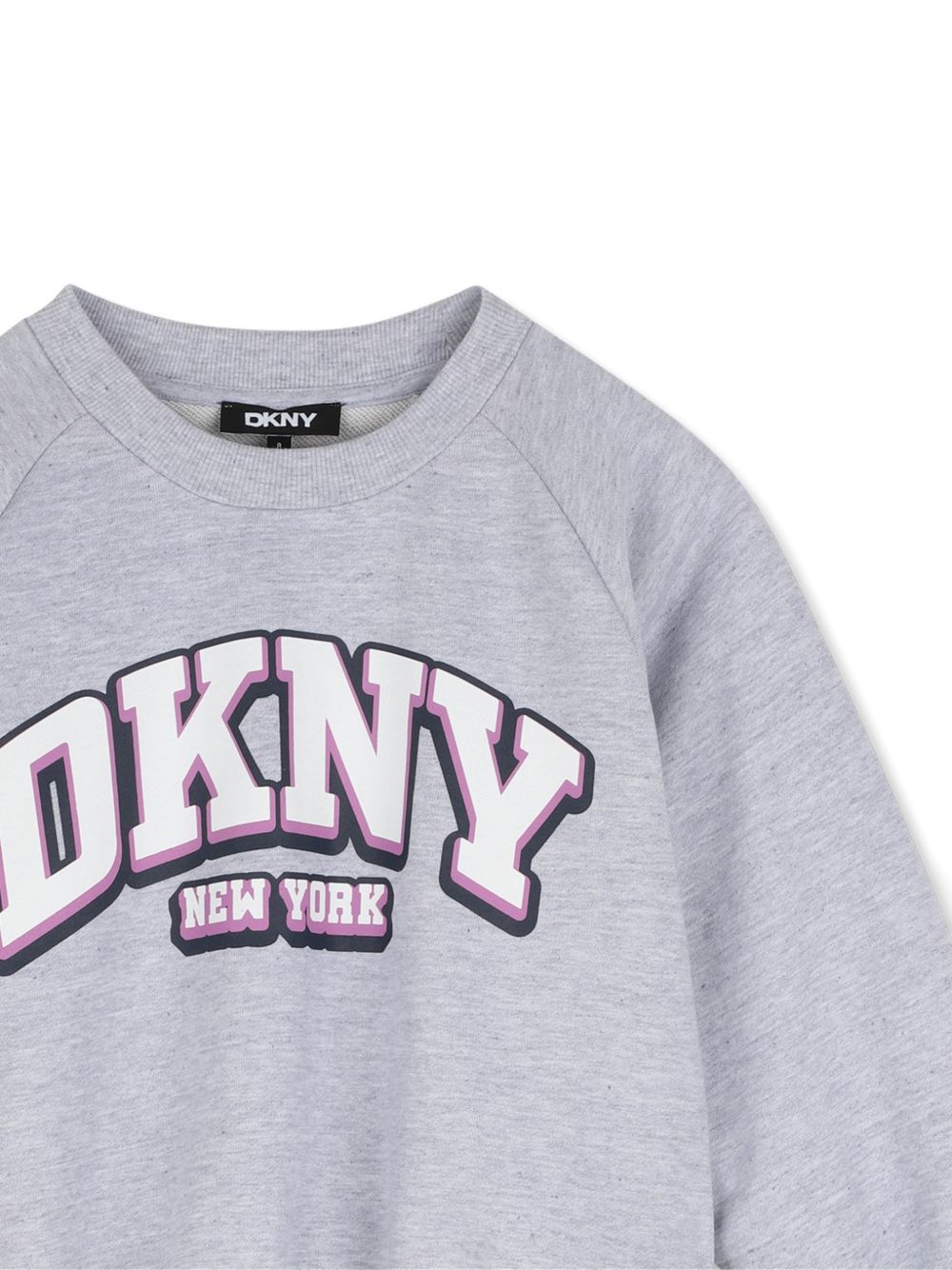 Felpa per bambina DKNY Kids grigia con applicazione logo D62905 A32 DKNY KIDS 