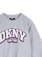 Felpa per bambina DKNY Kids grigia con applicazione logo D62905 A32 DKNY KIDS 