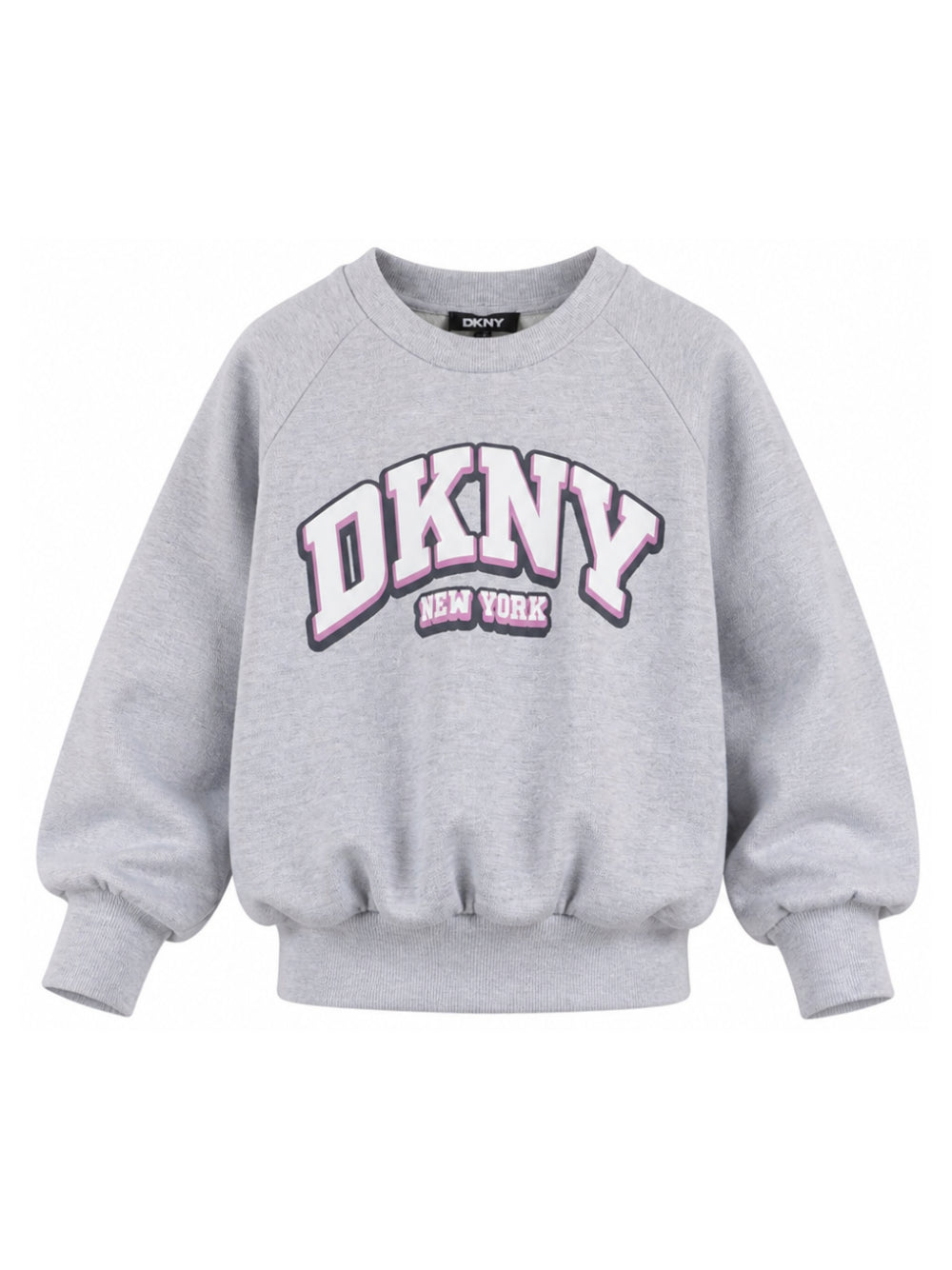 Felpa per bambina DKNY Kids grigia con applicazione logo D62905 A32 DKNY KIDS 