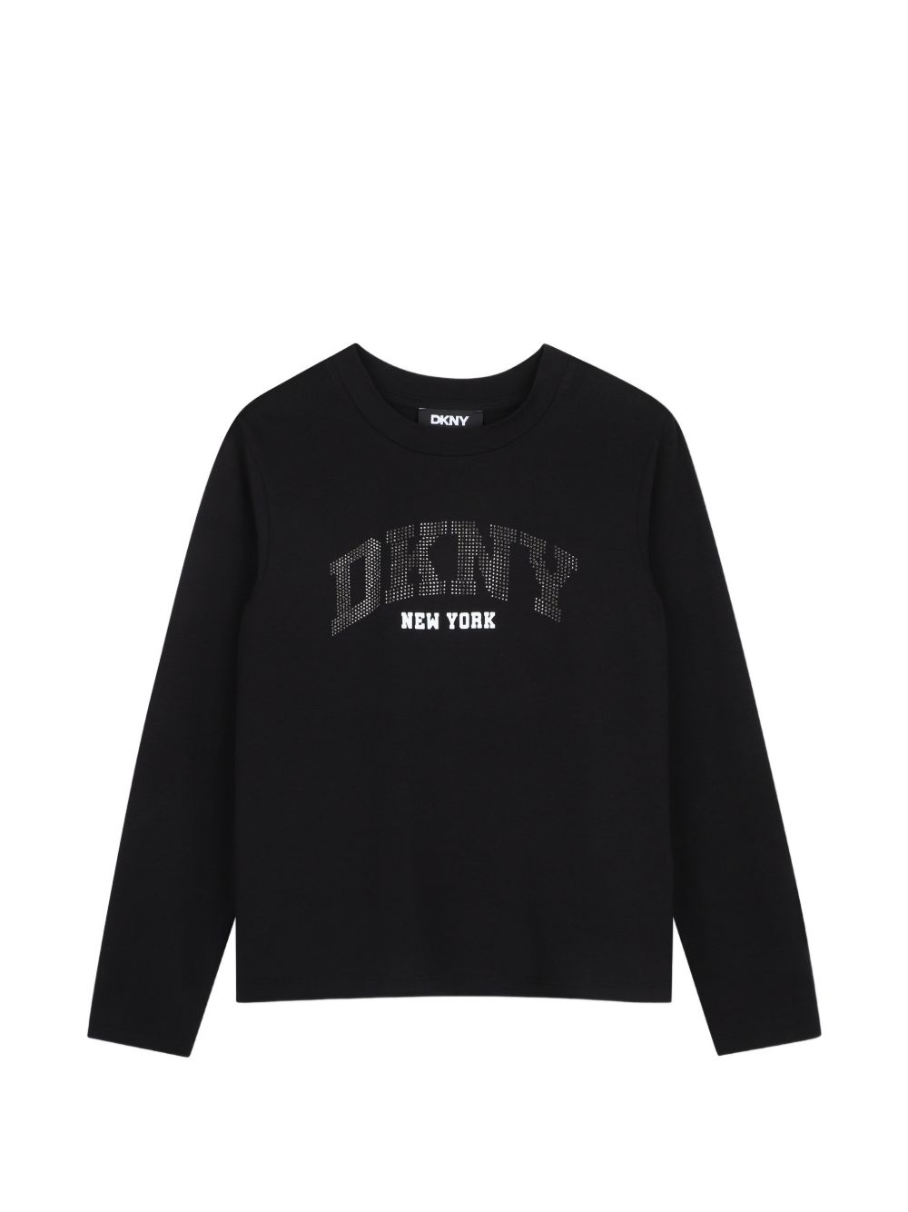 T-shirt per bambina Dkny Kids nera con logo glitterato D62910 09B DKNY KIDS 