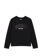 T-shirt per bambina Dkny Kids nera con logo glitterato D62910 09B DKNY KIDS 