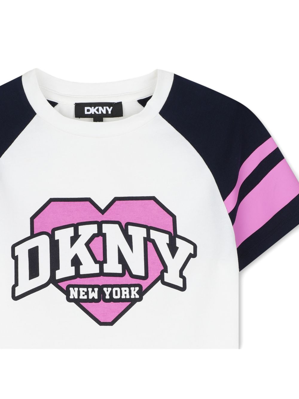 T-shirt per bambina Dkny Kids bianca con stampa grafica D62915 117 DKNY KIDS 