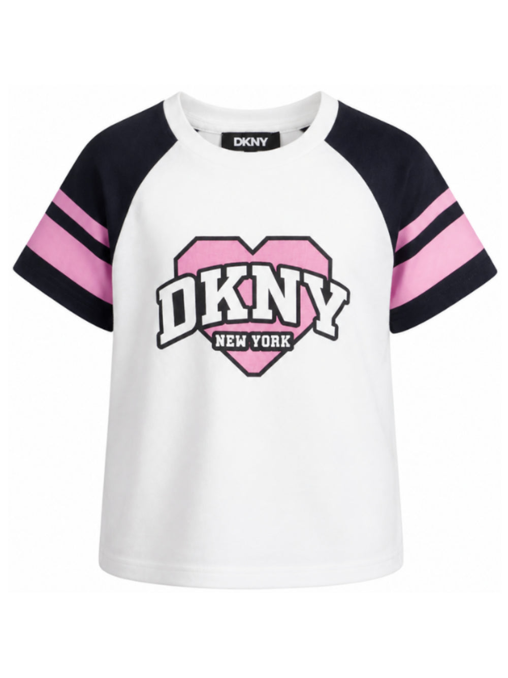 T-shirt per bambina Dkny Kids bianca con stampa grafica D62915 117 DKNY KIDS 