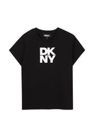T-shirt per bambina Dkny kids nera con stampa logo D62916 09B DKNY KIDS 