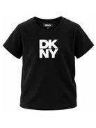 T-shirt per bambina Dkny kids nera con stampa logo D62916 09B DKNY KIDS 