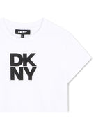 T-shirt per bambina DKNY Kids bianca con logo sul davanti D62916 10P DKNY KIDS 