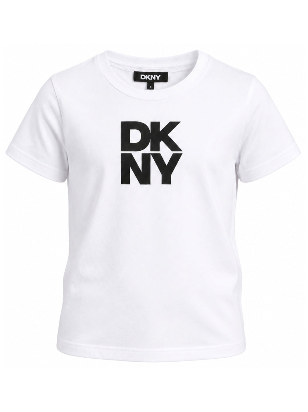 T-shirt per bambina DKNY Kids bianca con logo sul davanti D62916 10P DKNY KIDS 
