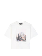 T-shirt per bambina DKNY Kids bianca con stampa grafica D62919 117 DKNY KIDS 