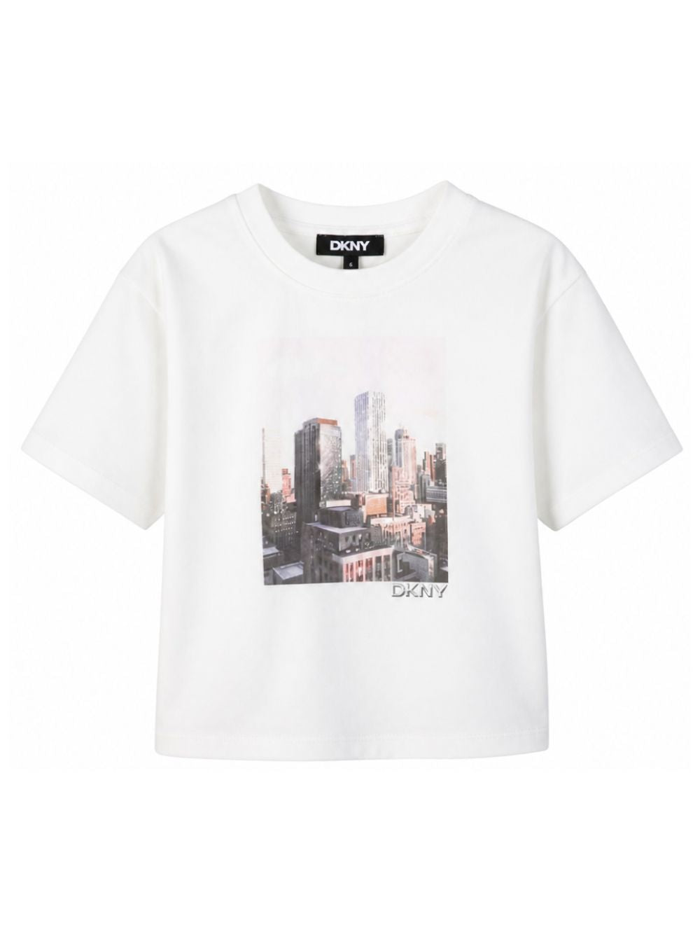 T-shirt per bambina DKNY Kids bianca con stampa grafica D62919 117 DKNY KIDS 