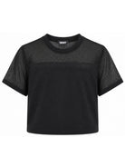 T-shirt per bambina DKNY Kids nera con design crop D62921 09B DKNY KIDS 