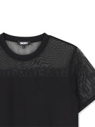T-shirt per bambina DKNY Kids nera con design crop D62921 09B DKNY KIDS 