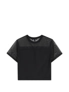 T-shirt per bambina DKNY Kids nera con design crop D62921 09B DKNY KIDS 