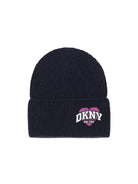 Cappello per bambina DKNY Kids blu con lavorazione in maglia a coste D62927 845 DKNY KIDS 