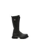 Stivali per bambina Dolce & Gabbana Kids neri stringati trapuntati D11430 A0773 8B956 DOLCE & GABBANA KIDS 