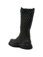 Stivali per bambina Dolce & Gabbana Kids neri stringati trapuntati D11430 A0773 8B956 DOLCE & GABBANA KIDS 