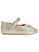 Ballerine per neonata Dolce & Gabbana Kids color oro con placca logo DK0161 AJ133 80988 DOLCE & GABBANA KIDS 