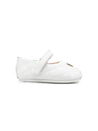 Ballerine per neonata Dolce & Gabbana Kids bianche con logo dorato sul davanti DK0174 A3M31 80002 DOLCE & GABBANA KIDS 