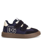 Sneakers per bambini Dolce & Gabbana Kids blu con chiusura frontale a strappo DN0205 A4278 8J414 DOLCE & GABBANA KIDS 