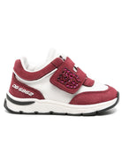 Sneakers per bambina Dolce & Gabbana Kids bianche e rosse con chiusura a strappo e cristalli DN0237 A3M67 89689 DOLCE & GABBANA KIDS 
