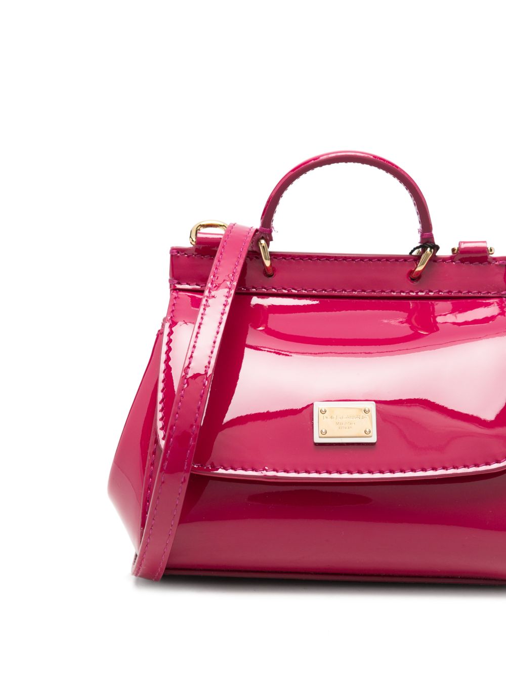 Borsa tote Sicily mini per bambina Dolce & Gabbana Kids fucsia in vernice EB0003 A1067 8I484 DOLCE & GABBANA KIDS 